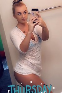 voluptuous girl seductively eating her own nips